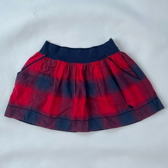 Abercrombie & Fitch Women’s Red Navy Plaid Mini Skirt Size Small NEW W/TAGS NWT - Picture 1 of 9